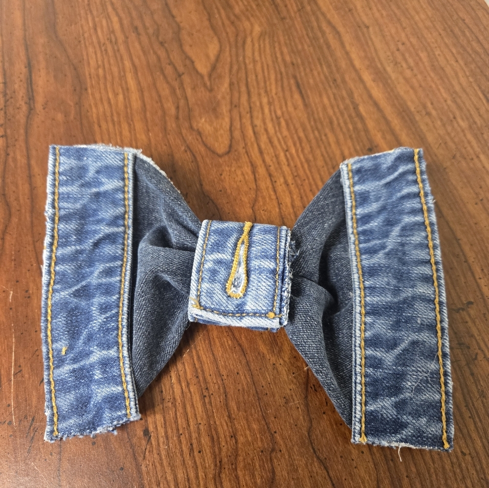 Denim Oversized Bowtie